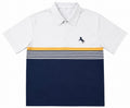 Polo homme Ralph Lauren style vintage blanc bleu marine jaune – Taille M